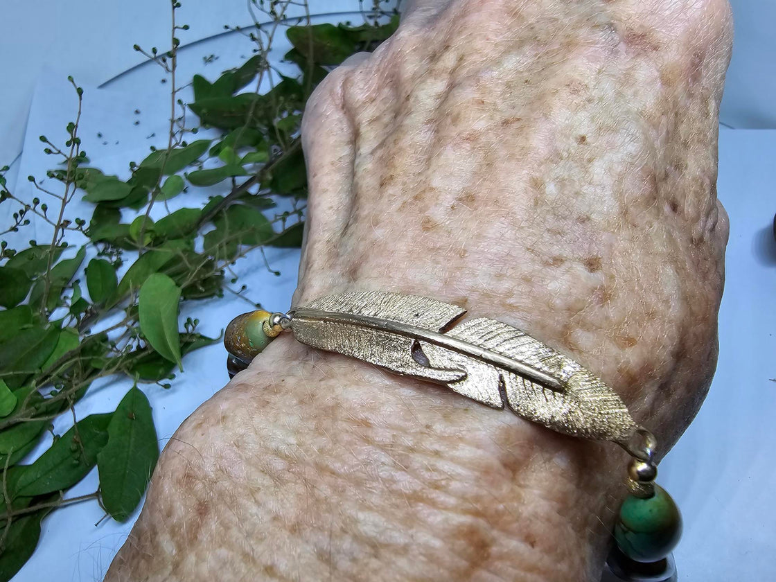 Feather and Bead Bracelet