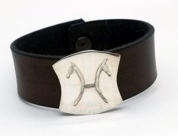 Breed Logo Slide on Leather Cuff Bracelet - Tempi Design Studio