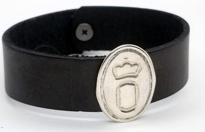 Breed Logo Slide on Leather Cuff Bracelet - Tempi Design Studio