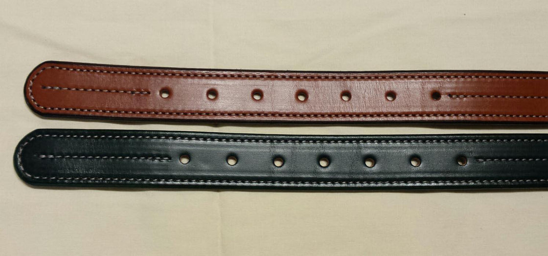 Bridle Leather Belts with stitching 1.25 inch width - Tempi Design Studio