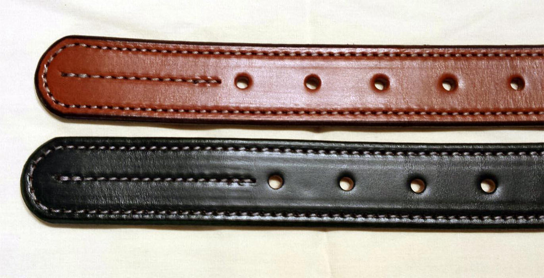 Bridle Leather Belts with stitching 1.5 inch wide - Tempi Design Studio