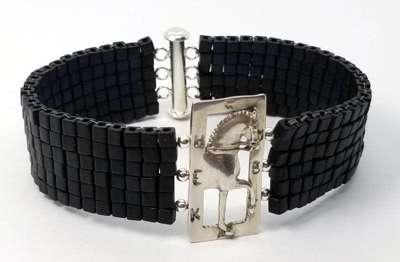 Dressage Horse and Arena on Woven Bead Bracelet - Tempi Design Studio