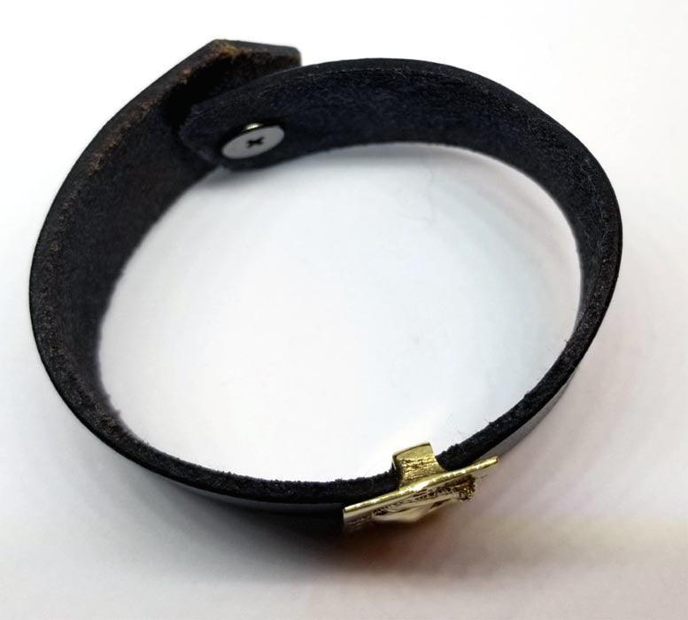 Dressage Horse and Arena Slide on Leather Cuff Bracelet - Tempi Design Studio