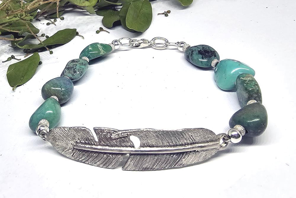 Feather and Bead Bracelet