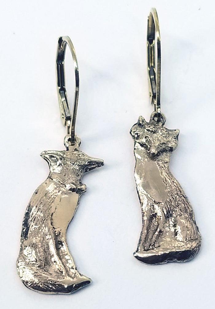 Fox Love Lever Back Earrings Small - Tempi Design Studio