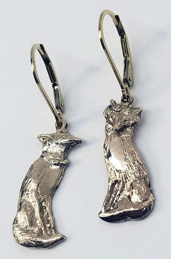 Fox Love Lever Back Earrings Small - Tempi Design Studio