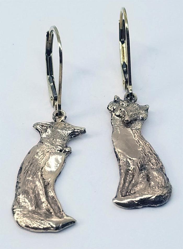 Fox Love Lever Back Earrings Small - Tempi Design Studio