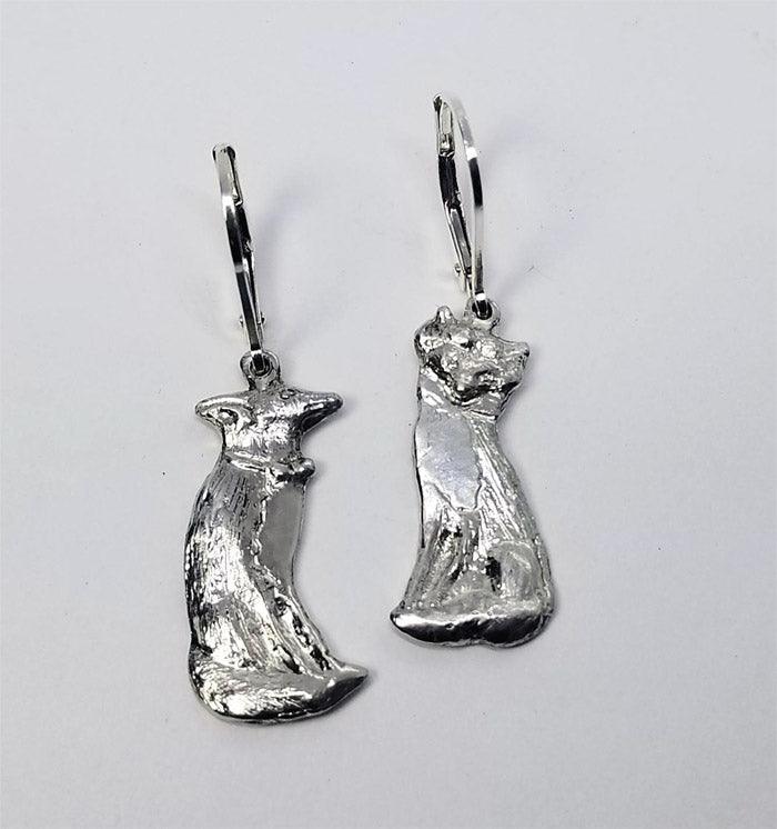 Fox Love Lever Back Earrings Small - Tempi Design Studio