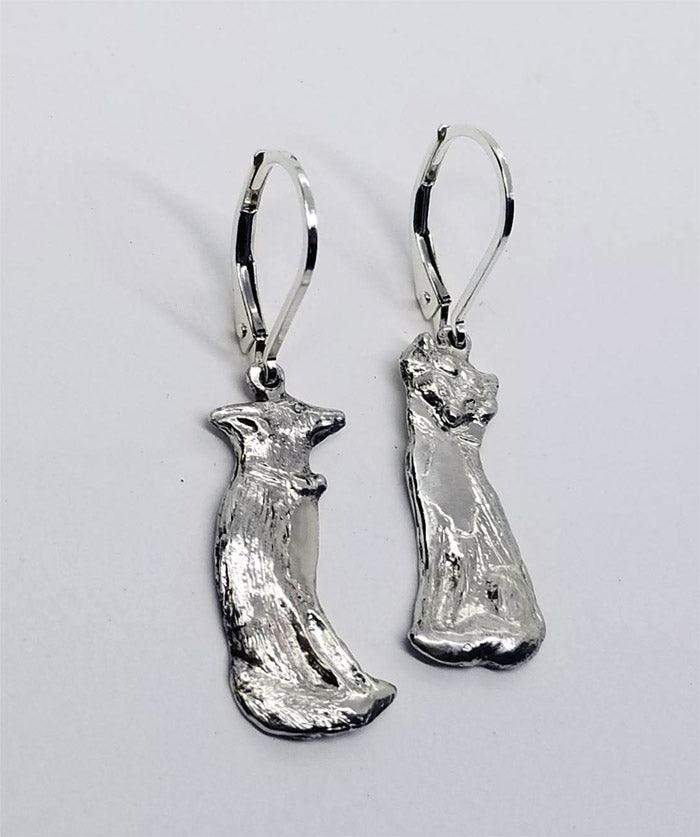 Fox Love Lever Back Earrings Small - Tempi Design Studio