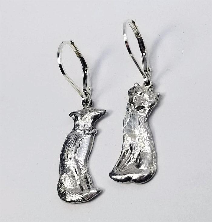 Fox Love Lever Back Earrings Small - Tempi Design Studio