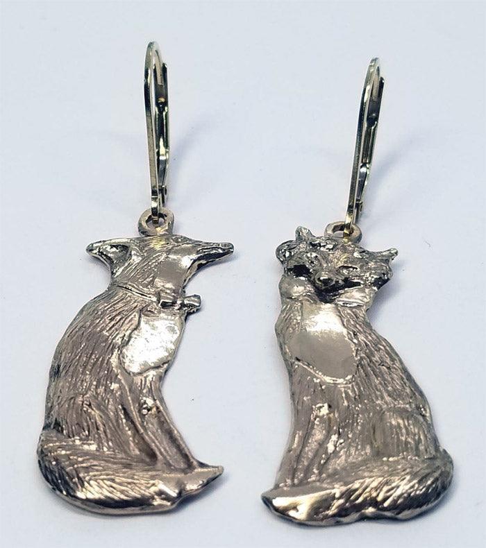 Fox Love Lever Back Earrings - Tempi Design Studio