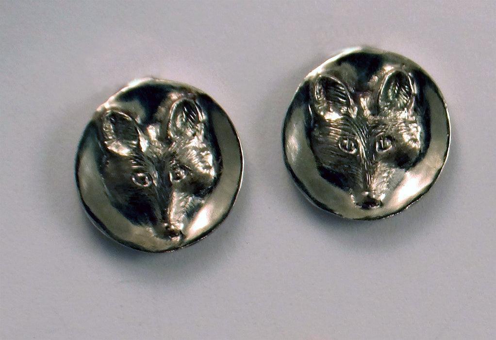 Fox Mask  Lever Back Earrings OR Fox Stud Earring - Tempi Design Studio