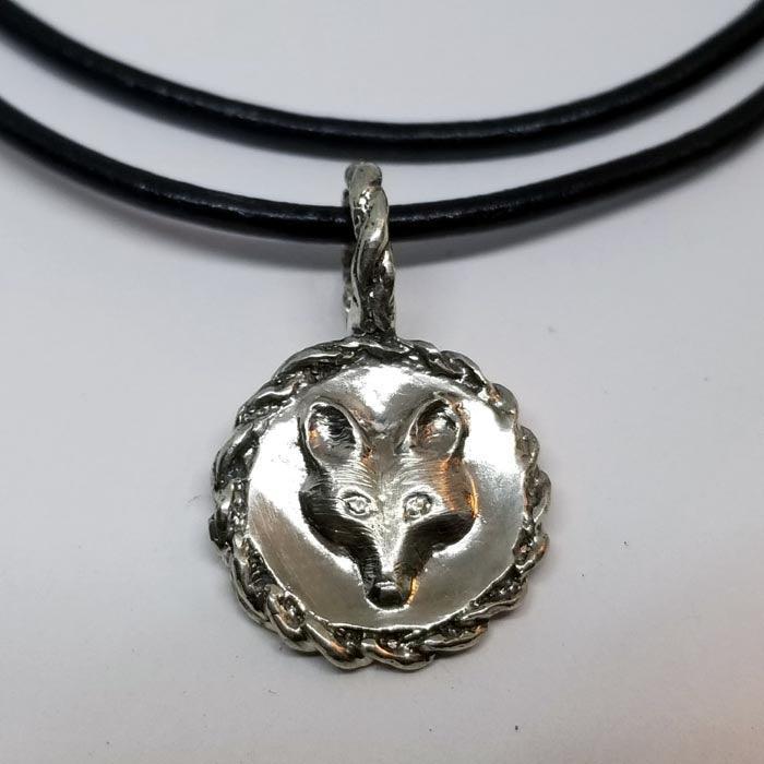 Fox Mask Pendant Small with Rope Edge - Tempi Design Studio