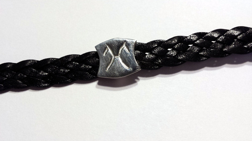 Horse Breed Logo Charm on Woven Leather Bracelet