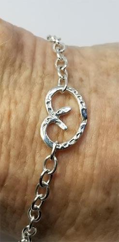 Horse Shoe Heart on Sterling Link Bracelet - Tempi Design Studio