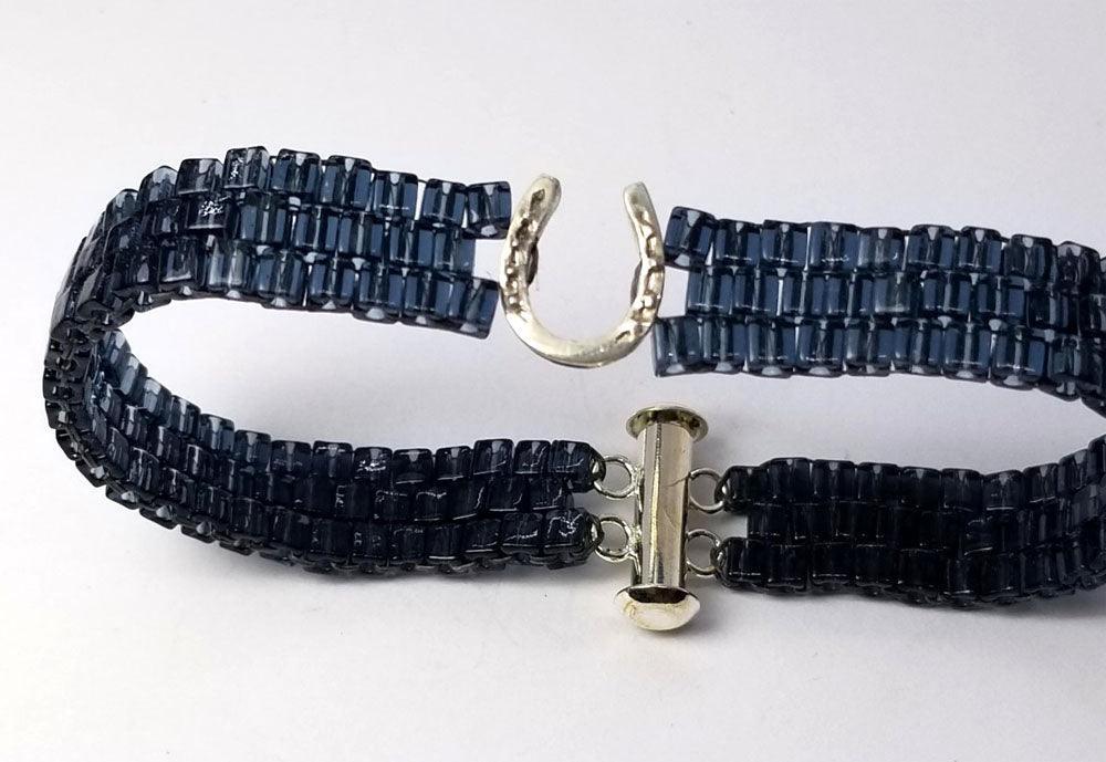 Horseshoe Small on Woven Bead Bracelet - Tempi Design Studio