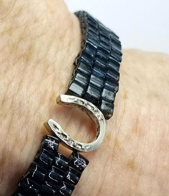 Horseshoe Small on Woven Bead Bracelet - Tempi Design Studio