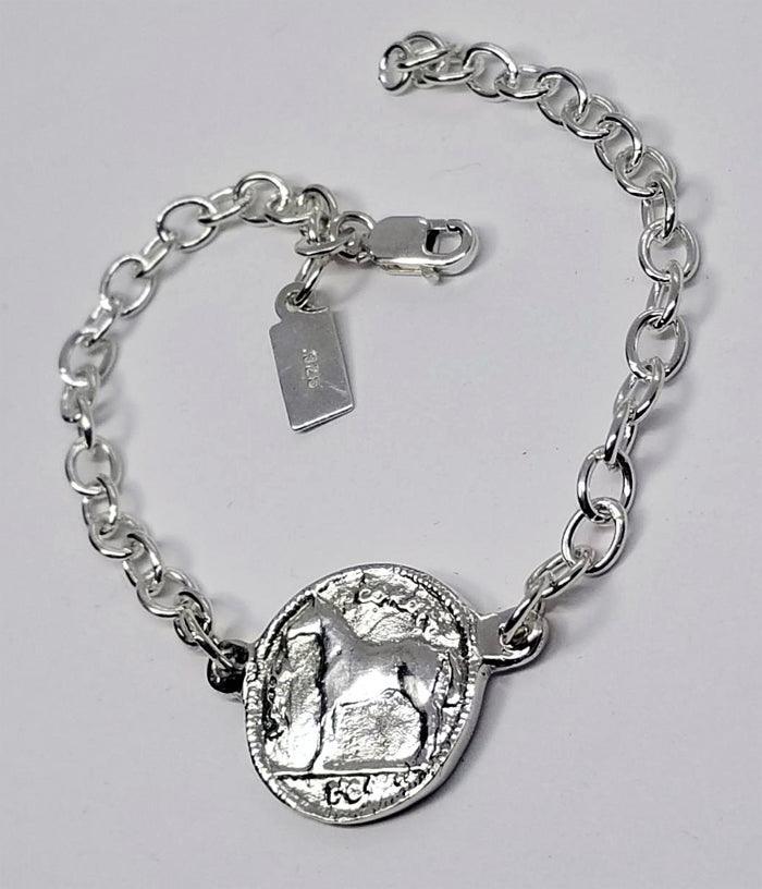 Irish Coin on Sterling Link Bracelet - Tempi Design Studio