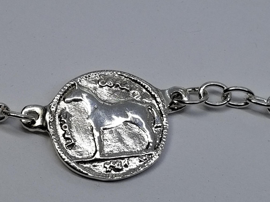 Irish Coin on Sterling Link Bracelet - Tempi Design Studio