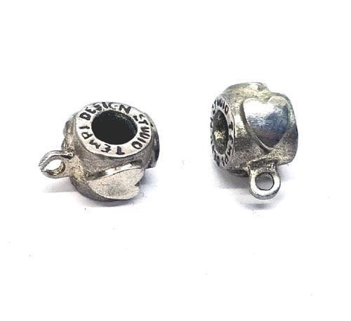 Pandora type Bead of 3 Hearts with Jump Ring - Tempi Design Studio