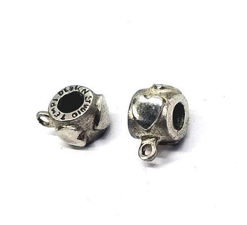 Pandora type Bead of 3 Hearts with Jump Ring - Tempi Design Studio