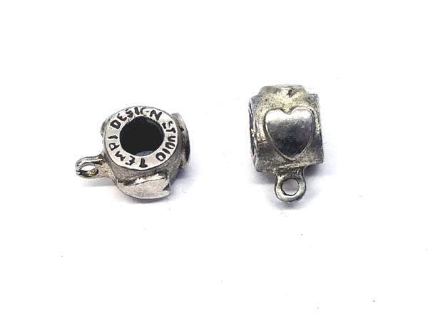 Pandora type Bead of 3 Hearts with Jump Ring - Tempi Design Studio