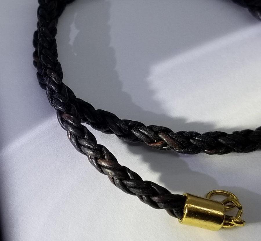 Woven Leather Neckcord 8 strand - Tempi Design Studio